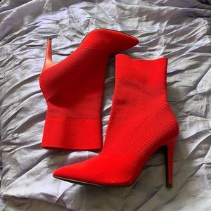 Red Sock Heel Boots